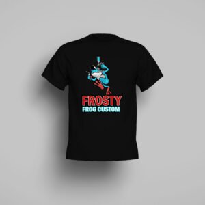 Frosty Frog Custom T-Shirt – Black (Vertical Logo)