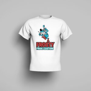 Frosty Frog Custom T-Shirt – White (Vertical Logo)